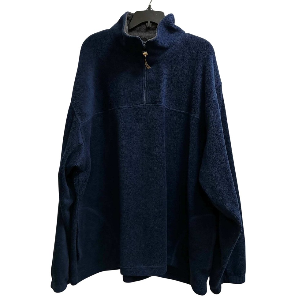 Outdoor Expedition Fleece Pullover Mens XXL Navy Blue 1/4 Zip Mock Neck Outdoor